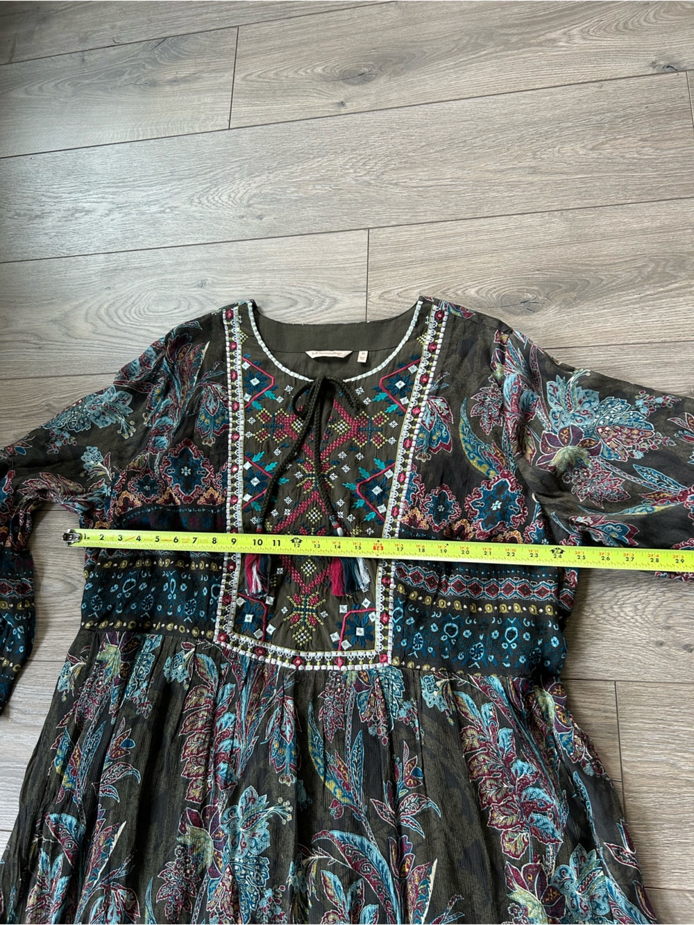 Soft Surroundings Mirapani Embroidered Gypsy Peasant Boho Maxi Dress Size 3X - Picture 7 of 10